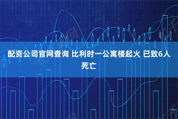配资公司官网查询 比利时一公寓楼起火 已致6人死亡